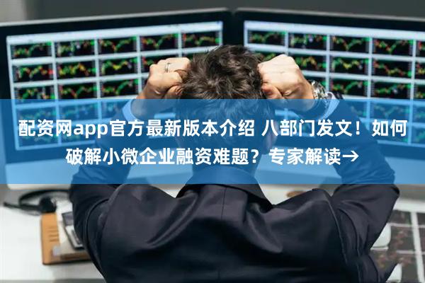 配资网app官方最新版本介绍 八部门发文！如何破解小微企业融资难题？专家解读→